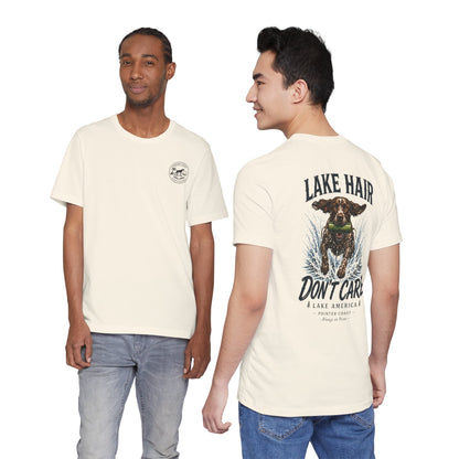 Lake Hair Don't Care Dog Graphic Tee, Pointer Shirt, Lake Life Apparel, Outdoor Lover Gift
