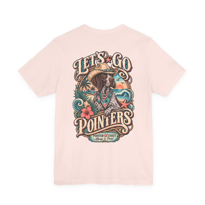 Let’s Go Pointers Tropical Dog T-Shirt, Bella Canvas 3001, Coastal Graphic Tee, Unisex Gift