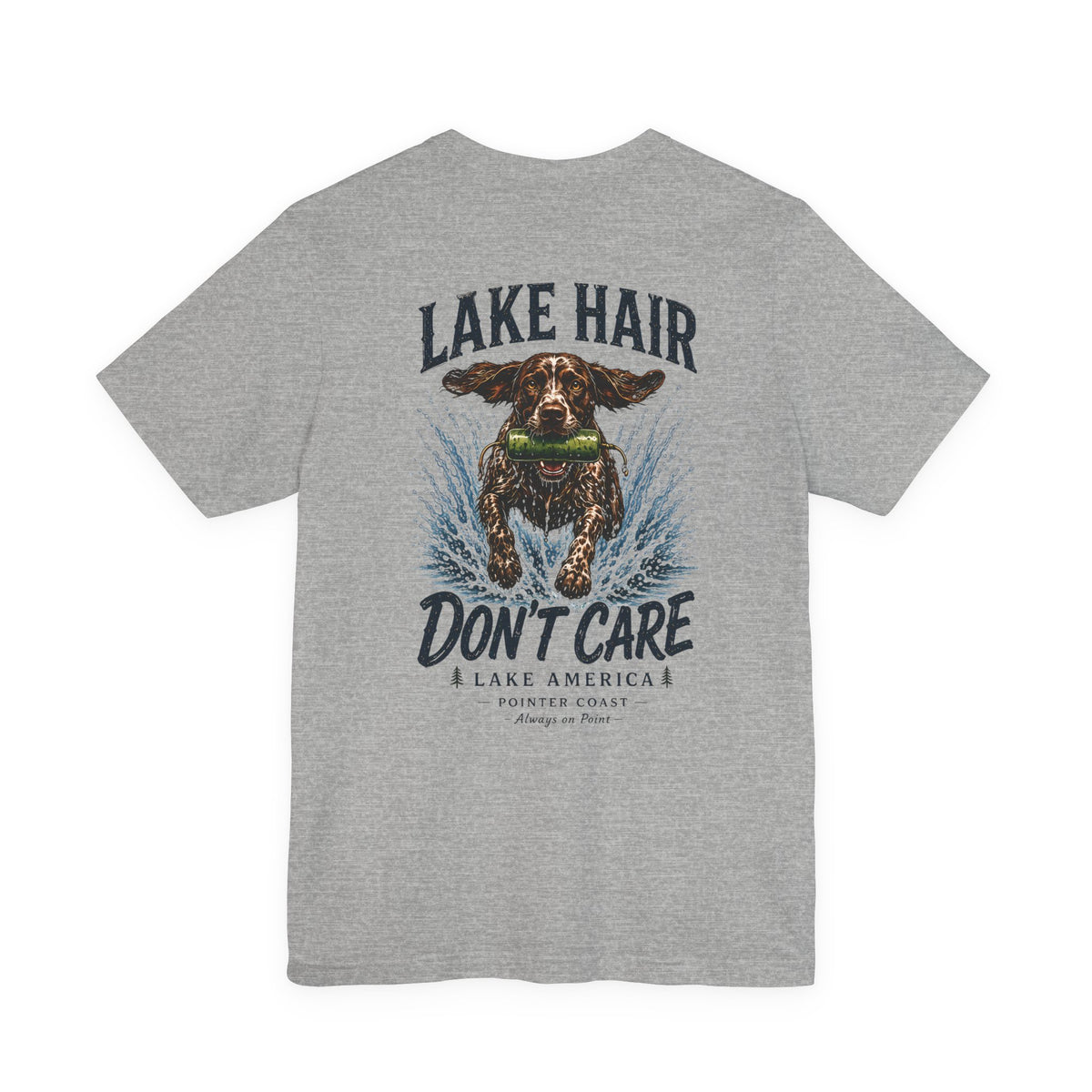 Lake Hair Don't Care Dog Graphic Tee, Pointer Shirt, Lake Life Apparel, Outdoor Lover Gift