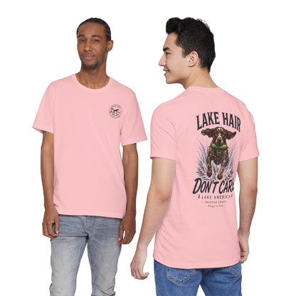 Lake Hair Don't Care Dog Graphic Tee, Pointer Shirt, Lake Life Apparel, Outdoor Lover Gift