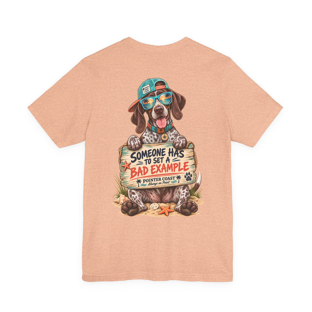 Pointer Dog Beach Graphic T-Shirt, Bella Canvas 3001, Funny Pet Lover Gift, Coastal Summer Tee