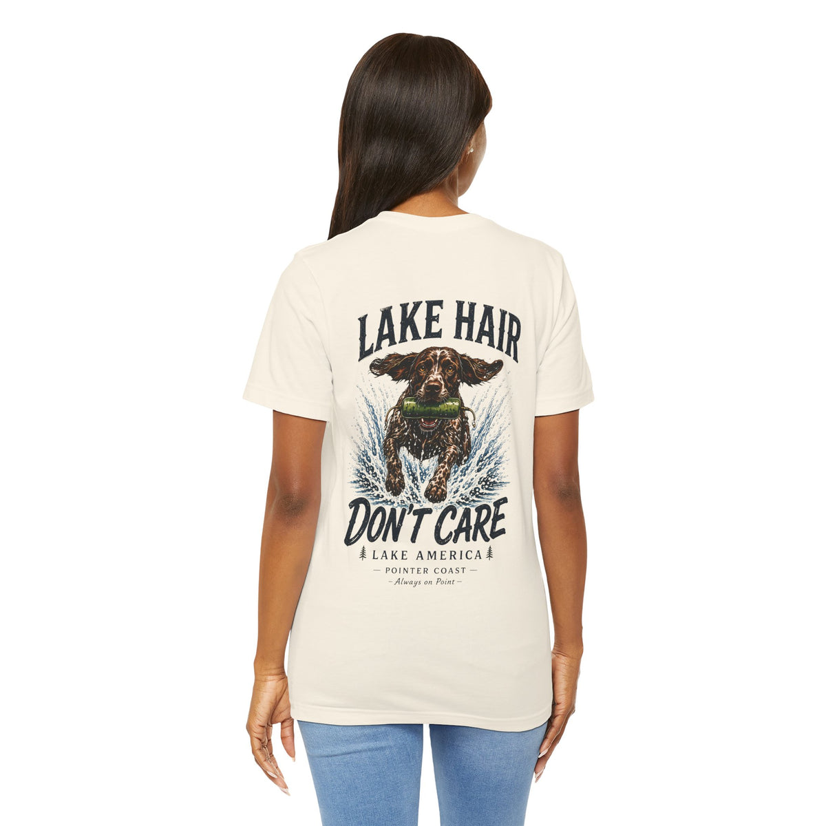 Lake Hair Don't Care Dog Graphic Tee, Pointer Shirt, Lake Life Apparel, Outdoor Lover Gift