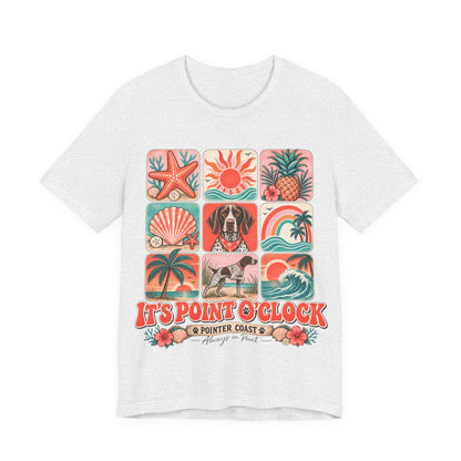 It's Point O'Clock Pointer Beach Shirt, Bella Canvas 3001, Coastal Dog Graphic, Summer Tee