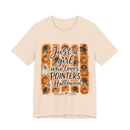 Pointer Halloween Dog Lover Shirt, Bella Canvas 3001, Pumpkin Graphic Tee, Women's Fall Gift