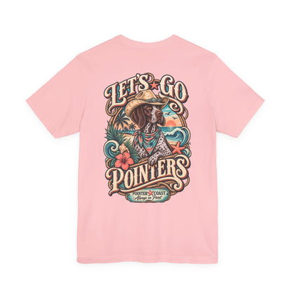Let’s Go Pointers Tropical Dog T-Shirt, Bella Canvas 3001, Coastal Graphic Tee, Unisex Gift